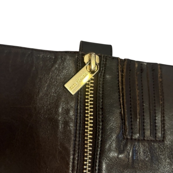 Michael Kors Dark Brown Charm Leather Tall Riding Boots Sz 9.5 - Picture 9 of 14